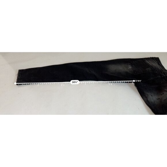 X Way Distressed Skinny Jeans in Black - Picture 3 of 5